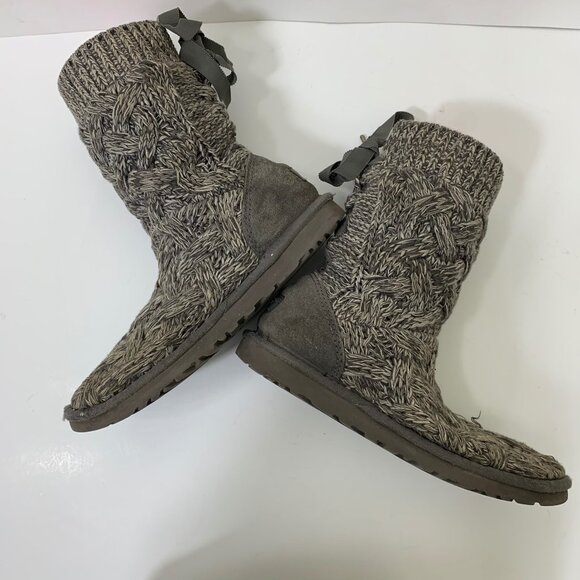 Ugg Women’s Isla Knit Sweater Boots in Gray - Size 6 Coastal - Picture 6 of 8